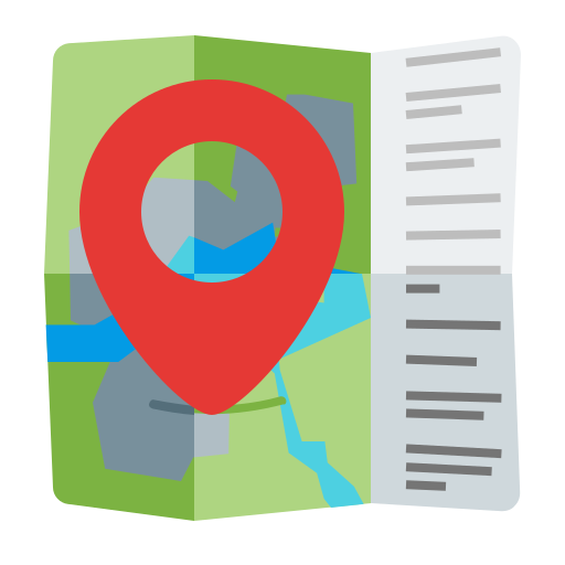 Symbole de direction sur une carte avec des signes, représentant le concept de SEO local.